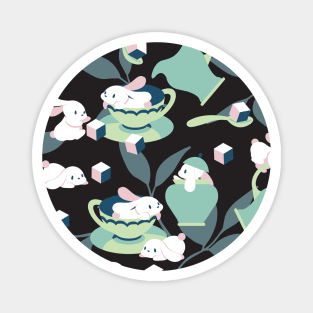 Rabbit Tea Party Art III Magnet